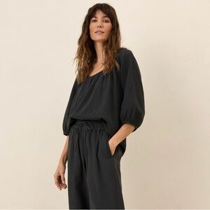 Organic Coastal Double Gauze Scoop Neck Top